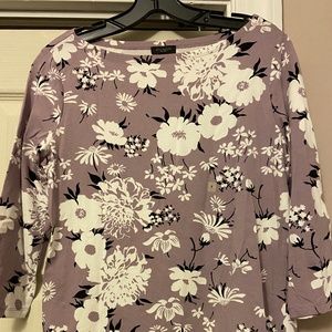 NWOT Purple Floral Ann Taylor Factory Top Size S